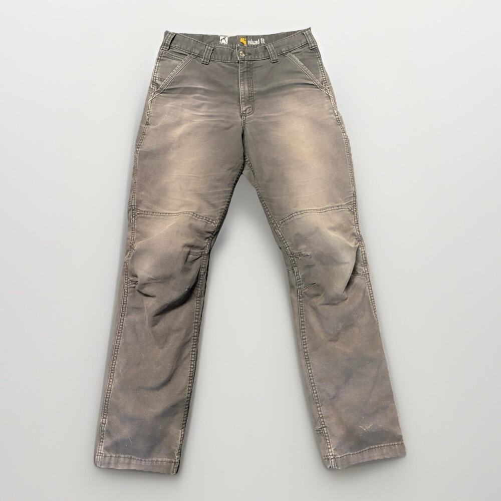 Carhartt Men’s Relaxed Fit Full Swing Pants 34x36 Lot 2 Brown & Gray Workwear - Picture 3 of 16